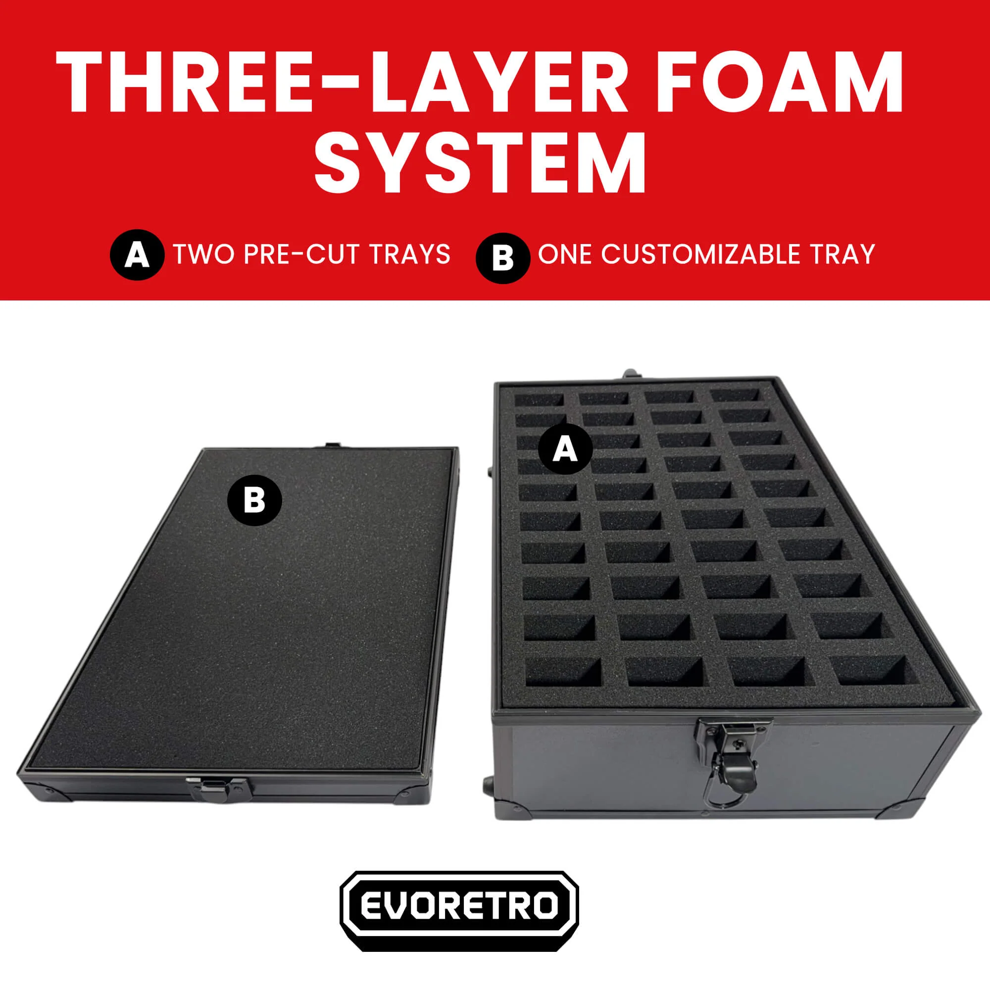 80-Slot EVORETRO Miniature Storage Case with Customizable Foam - Image 2