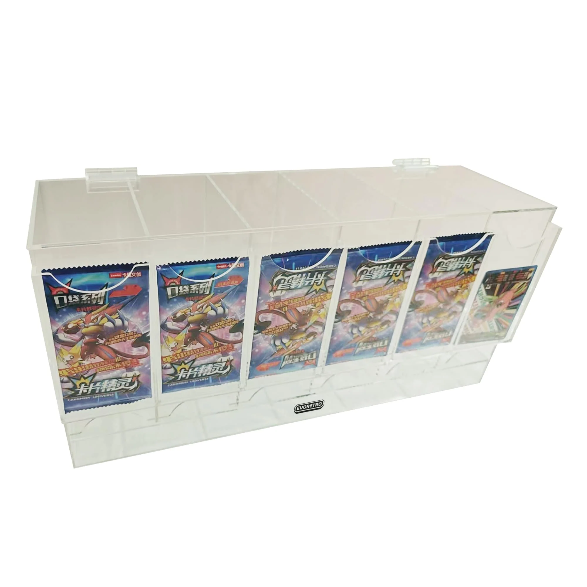 EVORETRO Acrylic Display Stand for Booster  DispenserPacks – Retail Counter Unit with Top Shelf