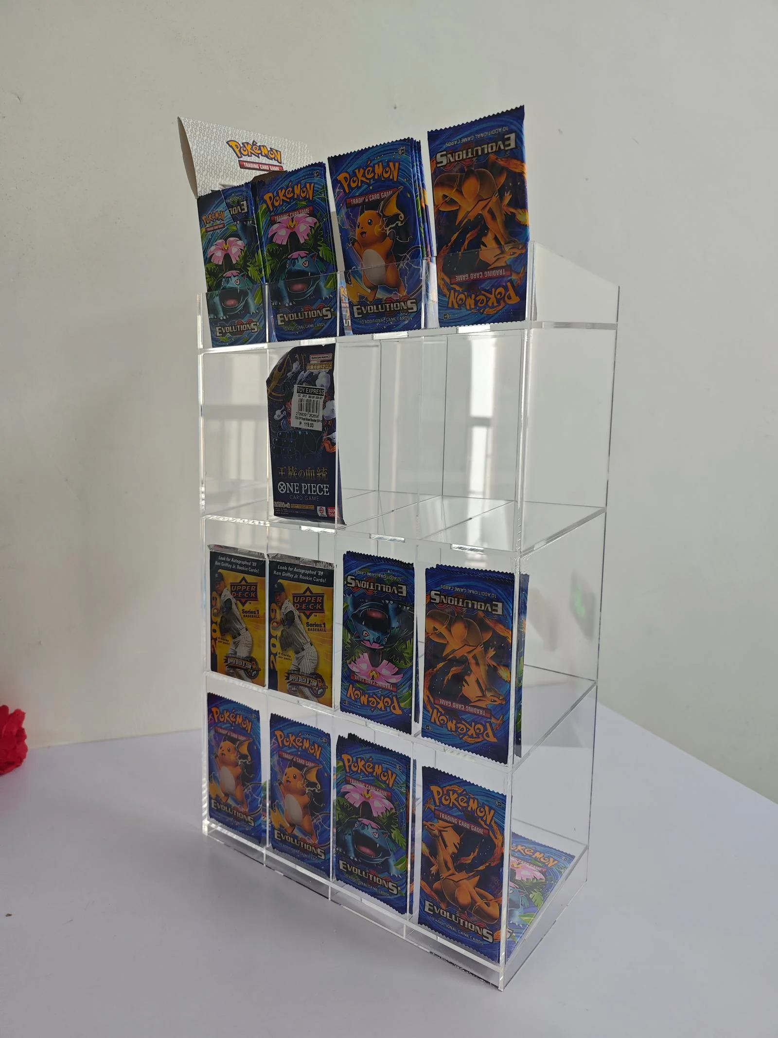 EVORETRO Acrylic Display Stand for Booster  DispenserPacks – Retail Counter Unit with Top Shelf - Image 18