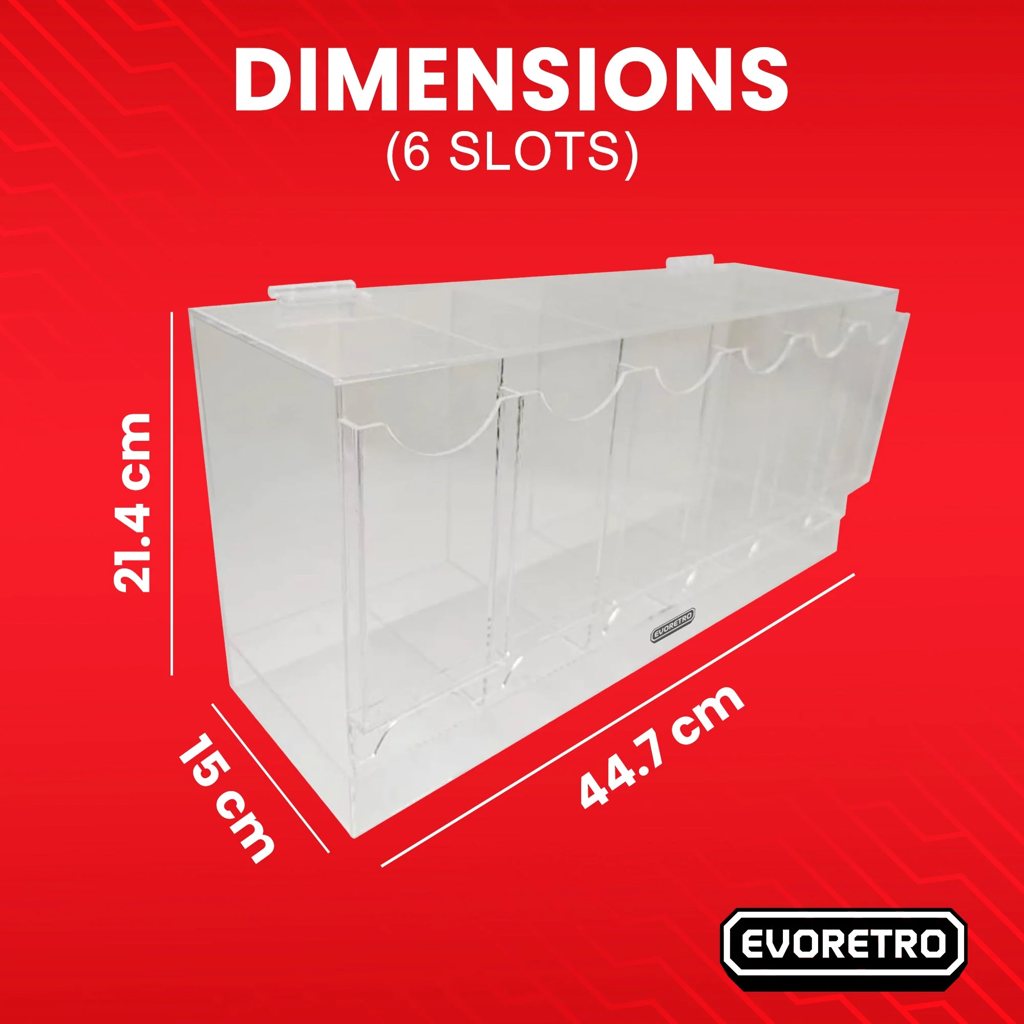 EVORETRO Acrylic Display Stand for Booster  DispenserPacks – Retail Counter Unit with Top Shelf - Image 2