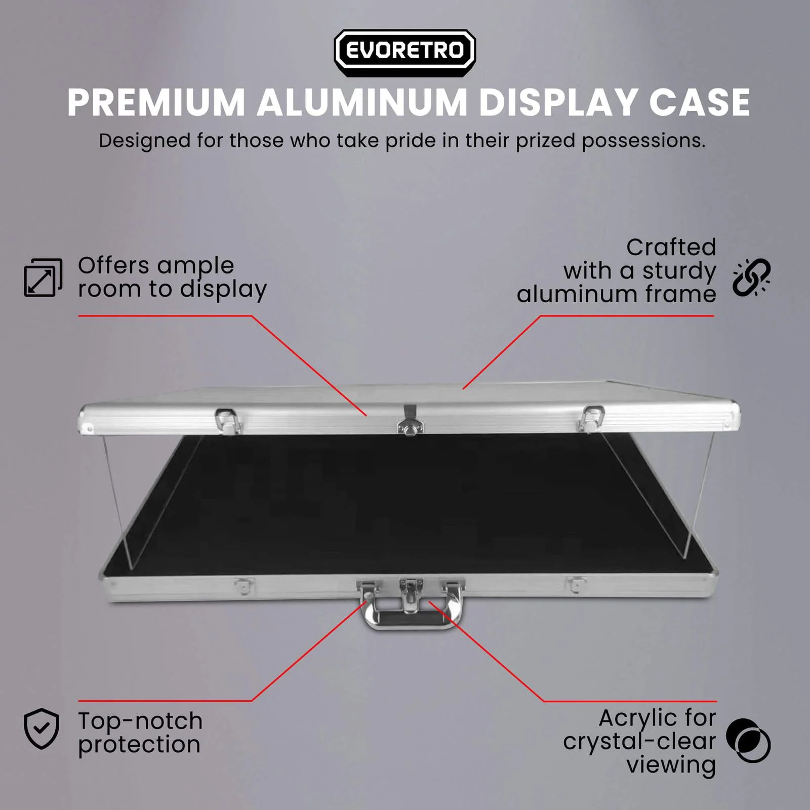 EVORETRO Aluminum Acrylic Clear Top Display Vendor Trade Show showcase - Image 3