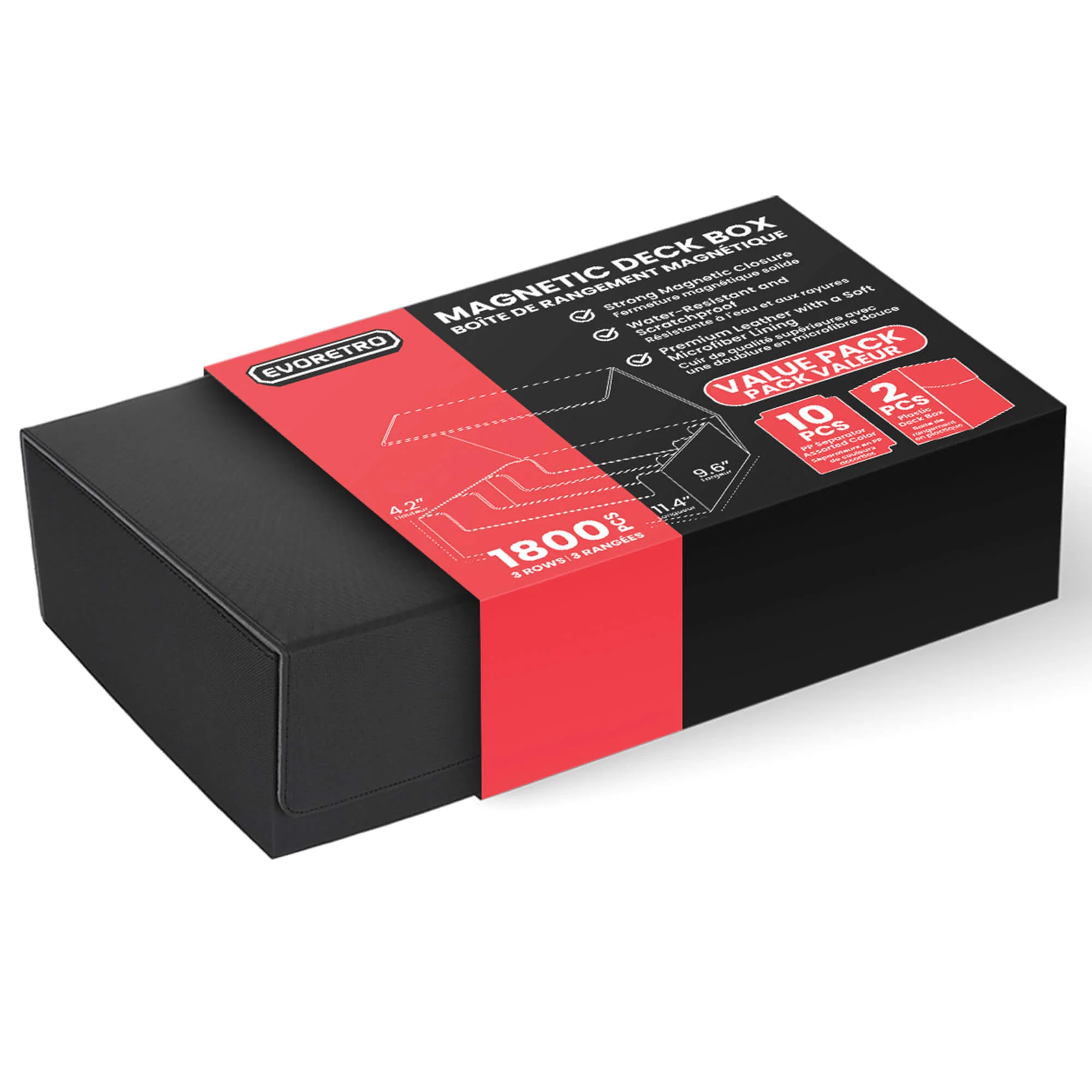 EVORETRO Magnetic Card Deck Storage Box - Holds 1800 Cards - Image 4