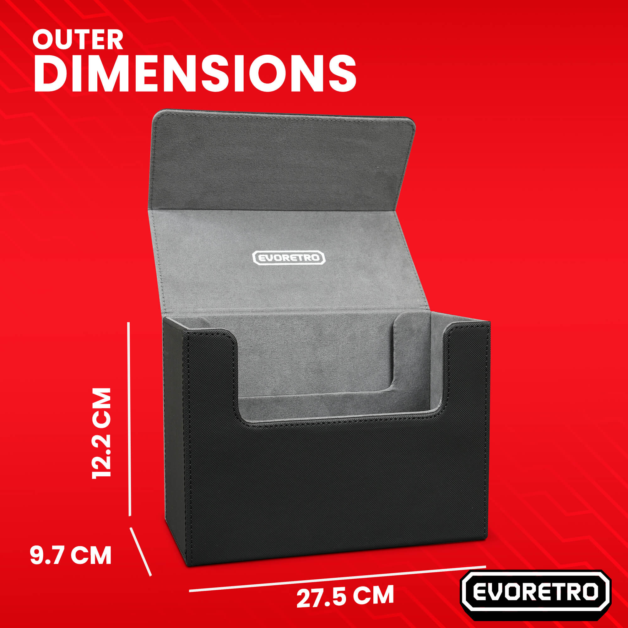 EVORETRO Magnetic Card Holder - 180+ Toploaders or 500+ Trading Cards | Black/Grey - Image 5