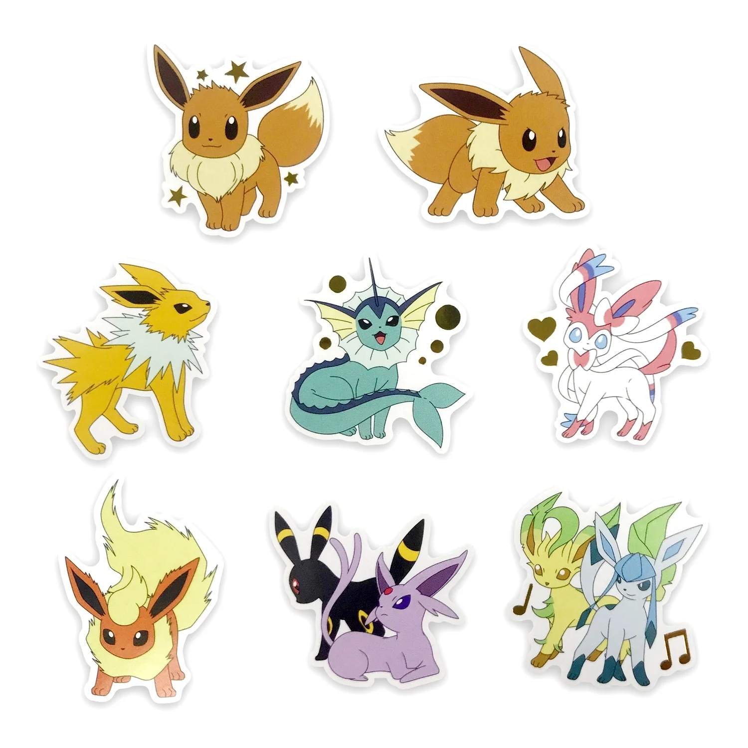 Pokemon Center FLAKE SEALS/Eevee and Evolutions Stickers (Pokémon Center Japan) - Image 2