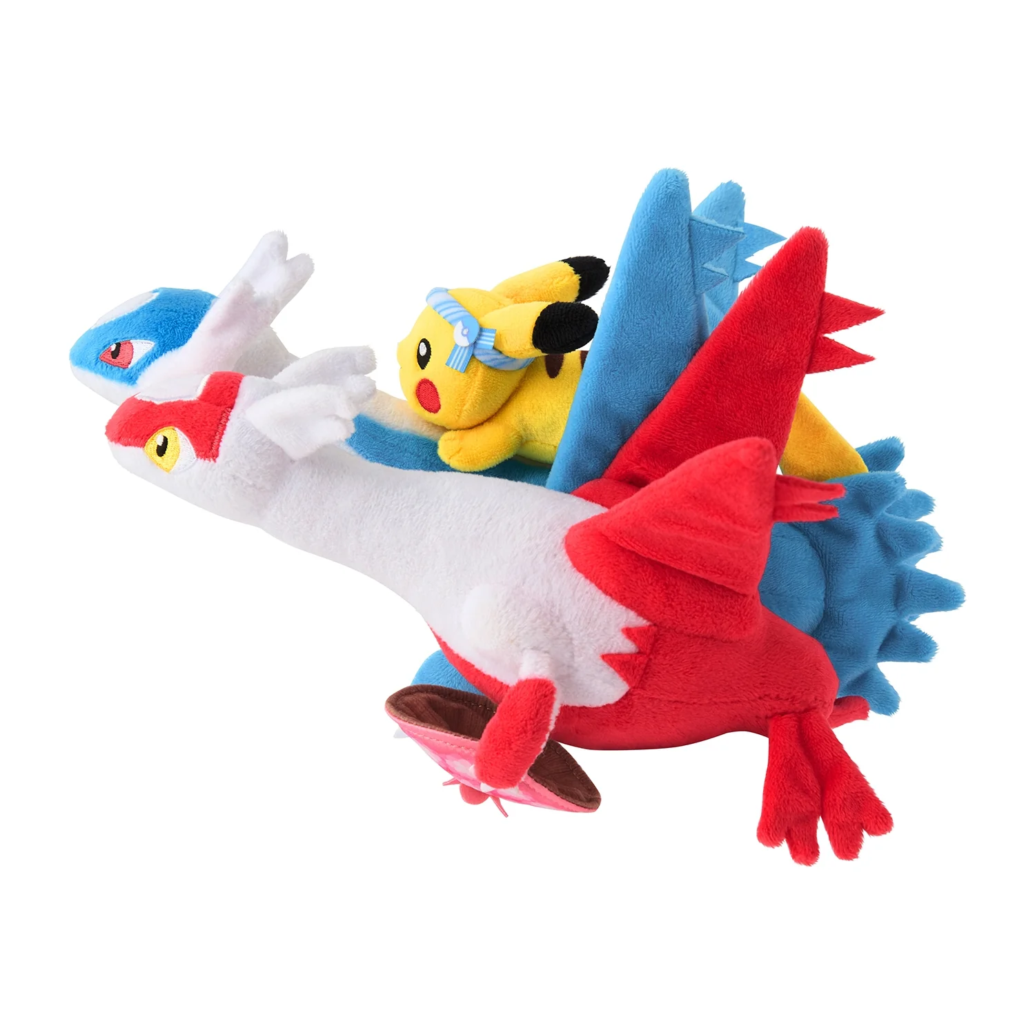 Pokemon Center Fukuoka Pikachu Riding Latias & Latios Plush (Pokémon Center Japan) - Image 3