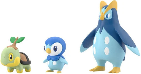 Pokemon Scale World - Sinnoh Region - Turtwig & Piplup & Prinplup Figure