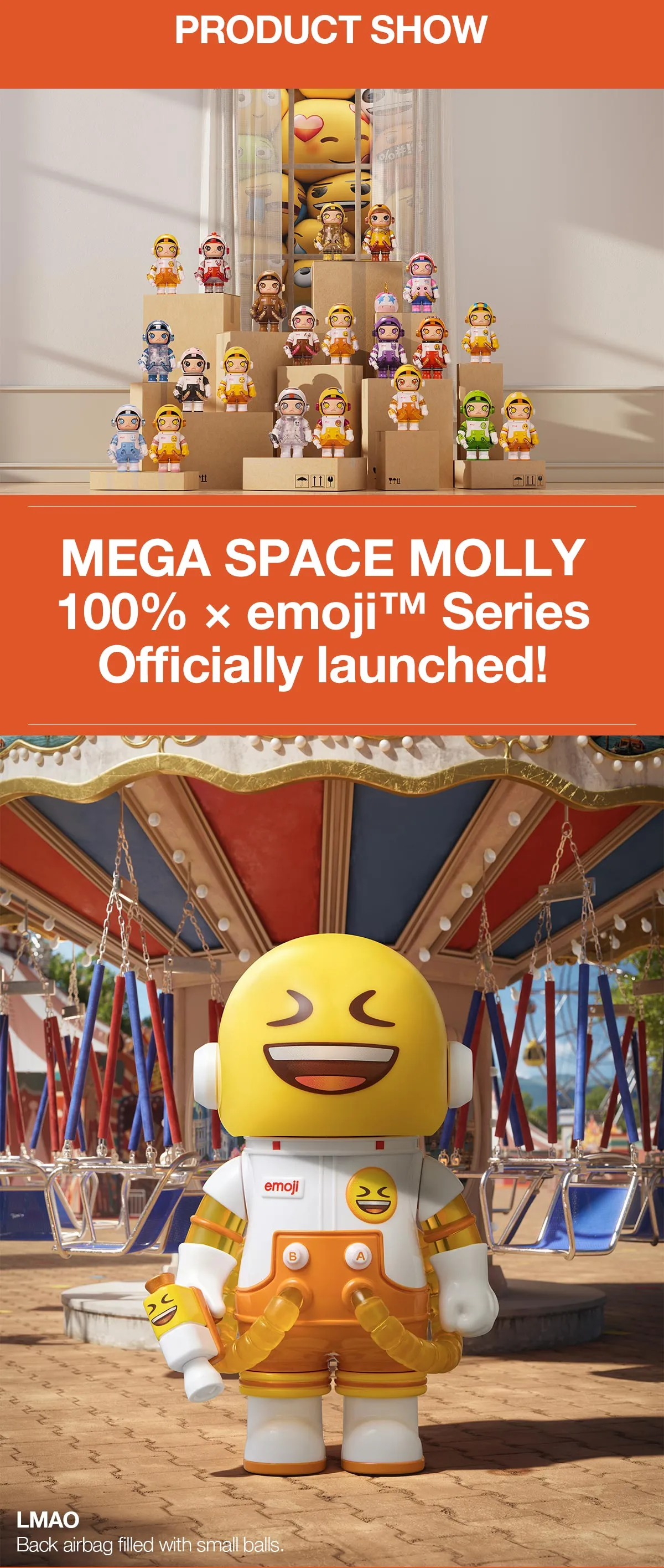 Pop Mart Mega Space Molly 100% x Emoji Series Blind Box (1 Random Box) - Image 7